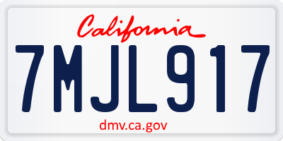 CA license plate 7MJL917