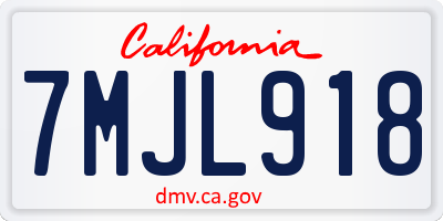 CA license plate 7MJL918