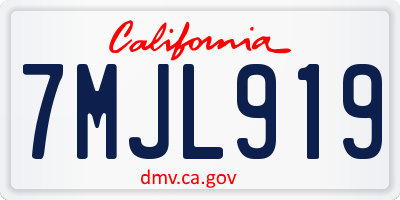 CA license plate 7MJL919