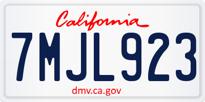 CA license plate 7MJL923