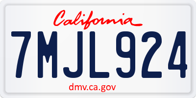 CA license plate 7MJL924