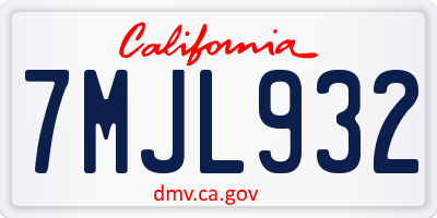 CA license plate 7MJL932