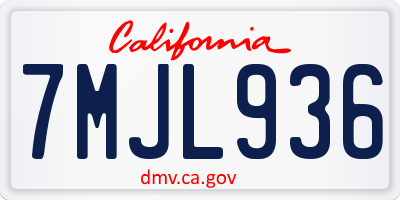 CA license plate 7MJL936