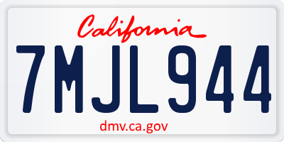 CA license plate 7MJL944