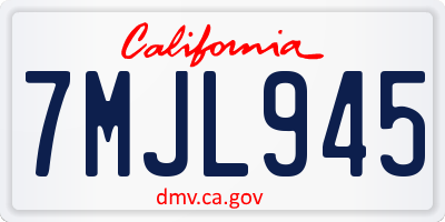 CA license plate 7MJL945