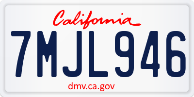 CA license plate 7MJL946