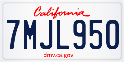 CA license plate 7MJL950