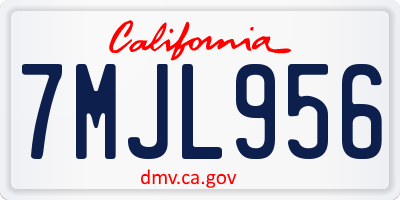 CA license plate 7MJL956