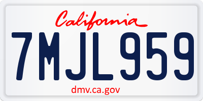 CA license plate 7MJL959