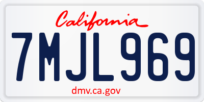 CA license plate 7MJL969