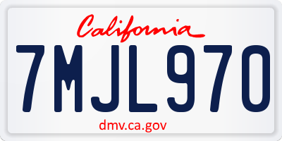 CA license plate 7MJL970