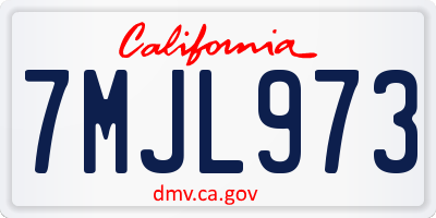 CA license plate 7MJL973