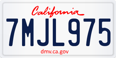 CA license plate 7MJL975