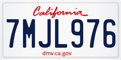 CA license plate 7MJL976