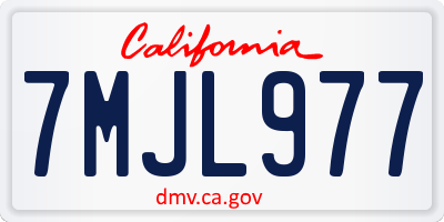 CA license plate 7MJL977