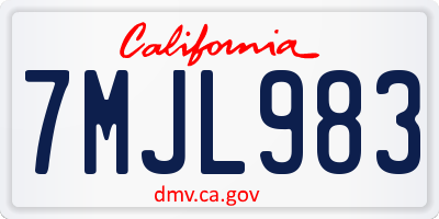 CA license plate 7MJL983