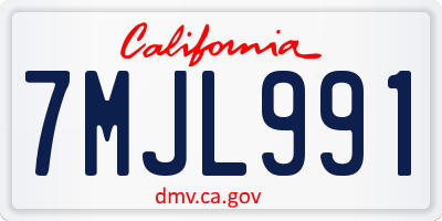 CA license plate 7MJL991