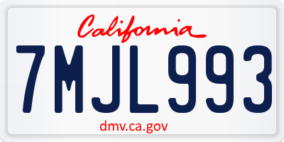 CA license plate 7MJL993