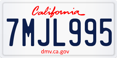 CA license plate 7MJL995