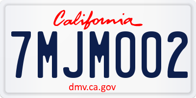 CA license plate 7MJM002