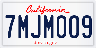 CA license plate 7MJM009