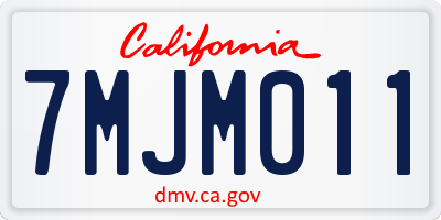 CA license plate 7MJM011