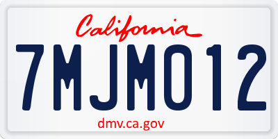 CA license plate 7MJM012