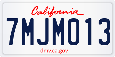 CA license plate 7MJM013