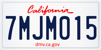 CA license plate 7MJM015