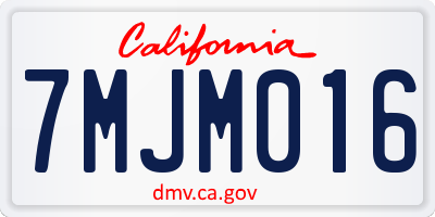 CA license plate 7MJM016