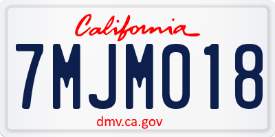 CA license plate 7MJM018