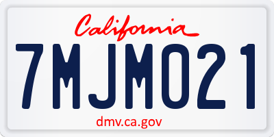 CA license plate 7MJM021