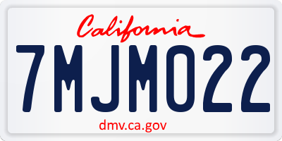 CA license plate 7MJM022