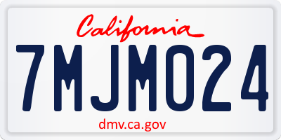 CA license plate 7MJM024