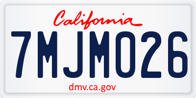 CA license plate 7MJM026