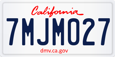 CA license plate 7MJM027