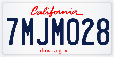 CA license plate 7MJM028