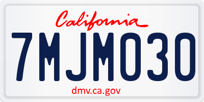 CA license plate 7MJM030