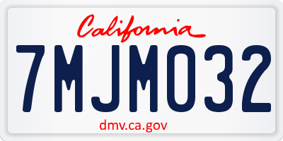 CA license plate 7MJM032