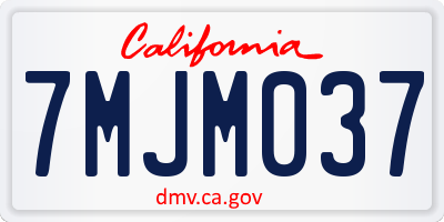 CA license plate 7MJM037