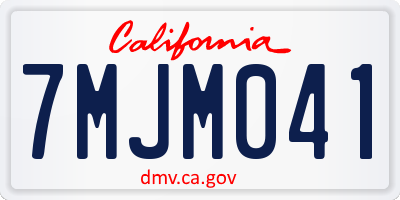 CA license plate 7MJM041