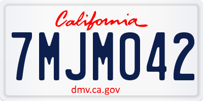 CA license plate 7MJM042