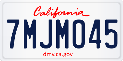 CA license plate 7MJM045