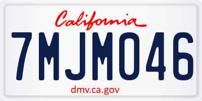 CA license plate 7MJM046