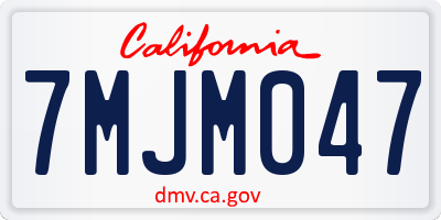 CA license plate 7MJM047