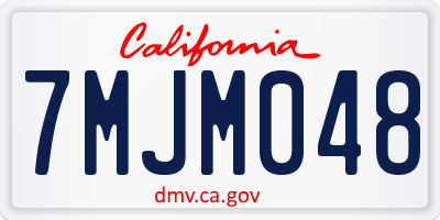 CA license plate 7MJM048