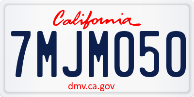 CA license plate 7MJM050