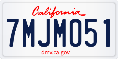 CA license plate 7MJM051