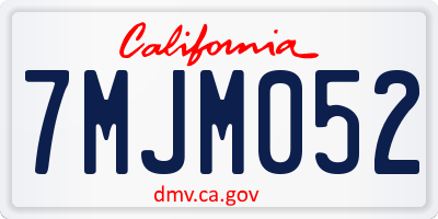 CA license plate 7MJM052