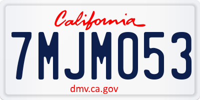 CA license plate 7MJM053